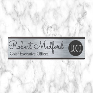 Modern Silver Look Logo Door Sign Name Plate