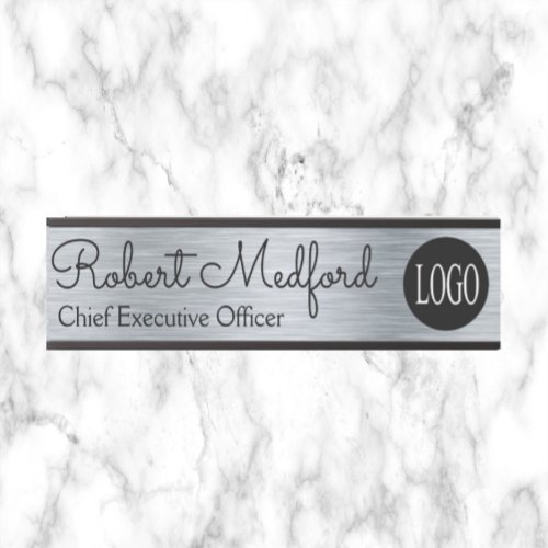 Modern Silver Look Logo Door Sign Name Plate