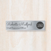 Modern Silver Look Logo Door Sign Name Plate | Zazzle