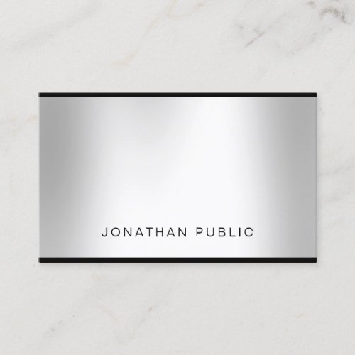 Modern Silver Look Professional Elegant Charming Business Card