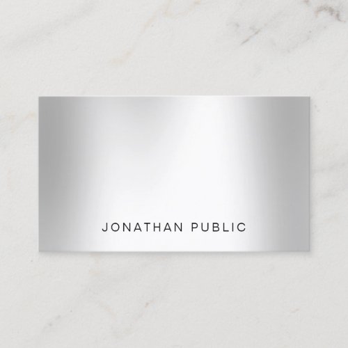 Modern Silver Look Professional Elegant Trendy Business Card