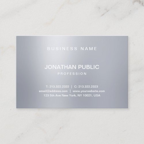 Modern Silver Look Template Elegant Professional Business Card