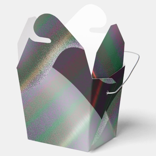 Modern silver mercury liquid abstract painting favor boxes (Opened)