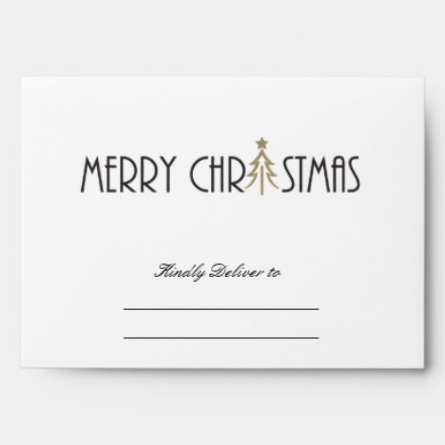 MODERN SILVER MERRY CHRISTMAS DOODLE HOLIDAY ENVELOPE