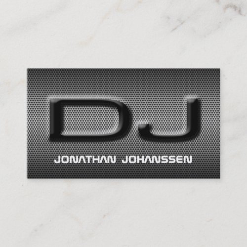 Modern Silver Metal Professional DJ Business Card
