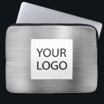 Modern Silver Metallic - Custom Logo Promotional Laptop Sleeve<br><div class="desc">Modern Silver Faux Metallic Stainless Steel Elegant Custom Logo Promotional Laptop Bag or Sleeve Promotional Case. This case can be customized to include your company or business logo.</div>