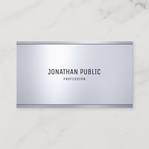 Modern Silver Metallic Look Simple Chic Template Business Card