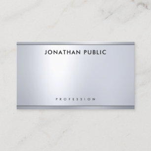 Modern Silver Metallic Simple Elegant Template Business Card