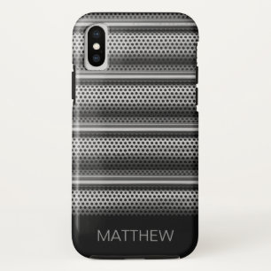 Modern Silver Monogram iPhone XS Case