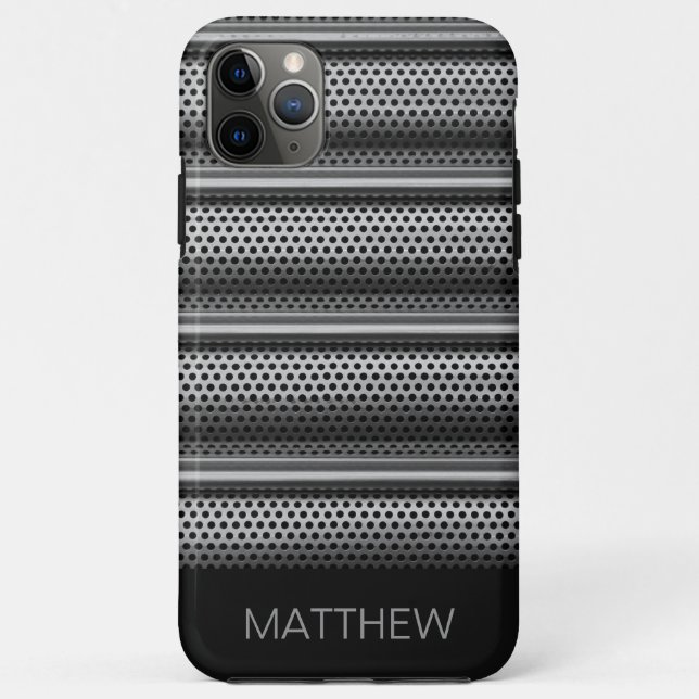Modern Silver Monogram Case-Mate iPhone Case (Back)
