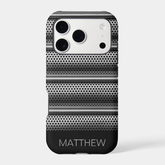 Modern Silver Monogram Iphone Case (Back)