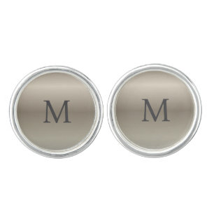 Modern Silver Monogram Pair of Cufflinks