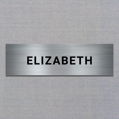 Modern Silver Name Tag