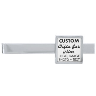 Modern Silver Plated Tie Clip Custom Gifts for Him