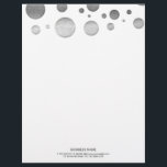 Modern Silver Polka Dots Elegant Letterhead<br><div class="desc">Modern Silver Polka Dots Elegant Letterhead.</div>