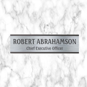 Modern Silver Professional Door Sign Long Name