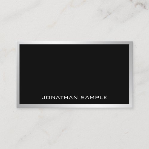 Modern Silver Professional Elegant Simple Template Business Card