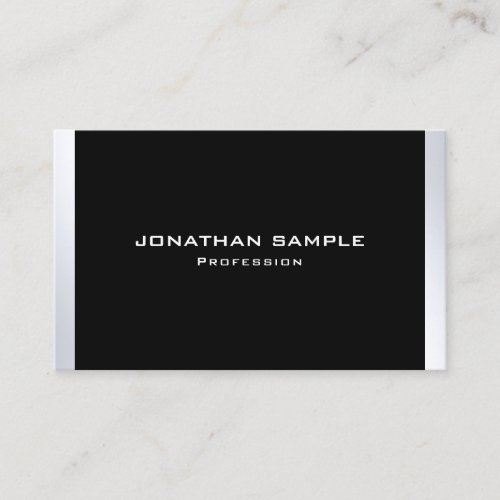 Modern Silver Professional Simple Plain Elegant Business Card
