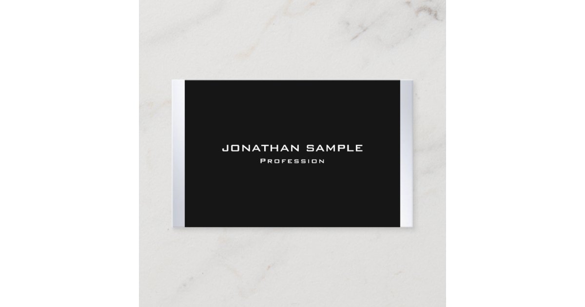 Modern Silver Professional Simple Plain Elegant Business Card | Zazzle