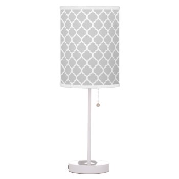 Modern Silver Quatrefoil Table Lamp by snowfinch at Zazzle