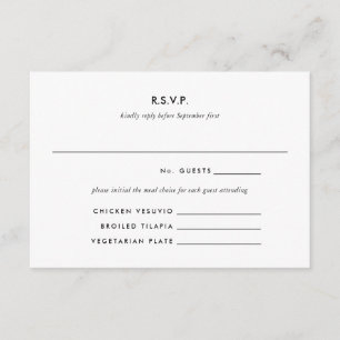 Modern Silver Rings Wedding RSVP Reply Card