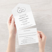 Modern Silver Rings White Wedding All In One Invitation (Tearaway)