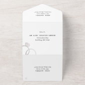 Modern Silver Rings White Wedding All In One Invitation (Outside)