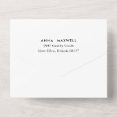 Modern Silver Rings White Wedding All In One Invitation (Back)
