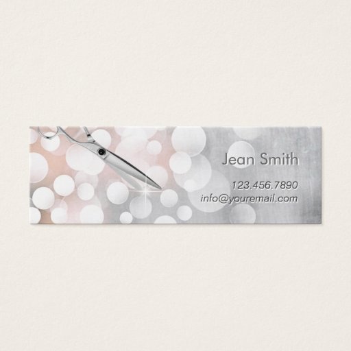Customizable Modern Silver Scissor Hair Stylist Appointment Business Cards