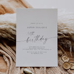 Modern Silver Script 50th Birthday Invitation<br><div class="desc">This modern silver script 50th birthday invitation is perfect for a minimalist birthday party. The simple silver gray color design features unique industrial lettering typography with modern boho style. Customizable in any color. Keep the design minimal and elegant, as is, or personalize it by adding your own graphics and artwork....</div>