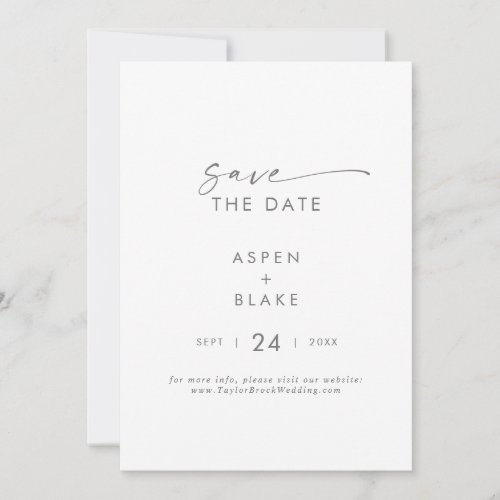 Modern Silver Script Save the Date Announcement