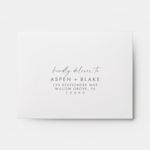 Modern Silver Script Self_Addressed RSVP Envelope