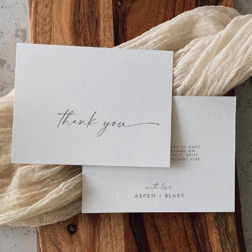 Modern Silver Script Thank You Card