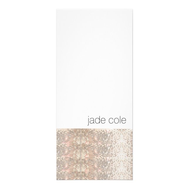 Modern Silver Sequins Beauty Salon Rack Card (Front)