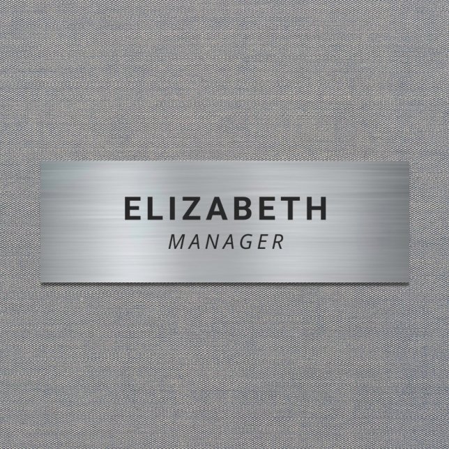 Modern Silver Simple Name Tag (Creator Uploaded)