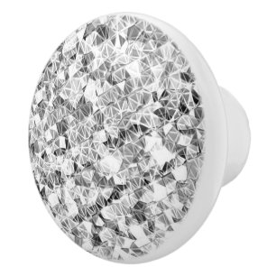 Modern Silver Sparkle Ceramic Knob