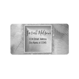 Modern Silver Sparkly Label