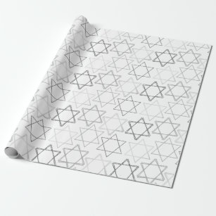 Modern Silver Star Of David White Classic Simple Wrapping Paper Modern Silver Star Of David White Classic Simple Wrapping Paper