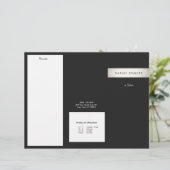 Modern Silver Stripe Black Salon Trifold Brochure (Standing Front)