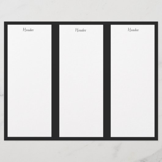Modern Silver Stripe Black Salon Trifold Brochure (Back)