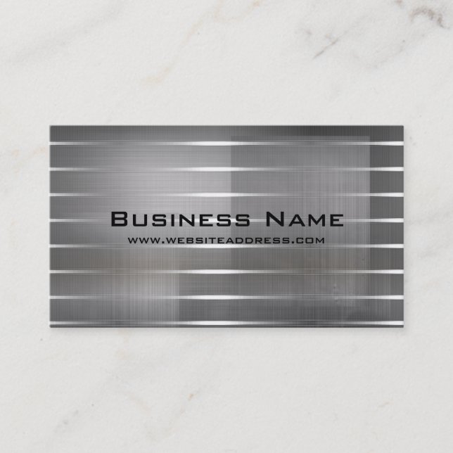 Modern Silver Stripes Business Cards (Front)