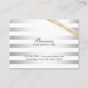 Modern Silver Stripes Chubby Gift Certificates