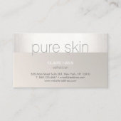 Modern Silver Taupe Esthetician Spa Business Card (Front)