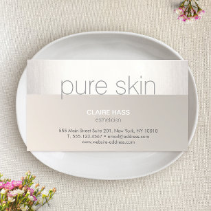 Modern Silver Taupe Esthetician Spa Business Card