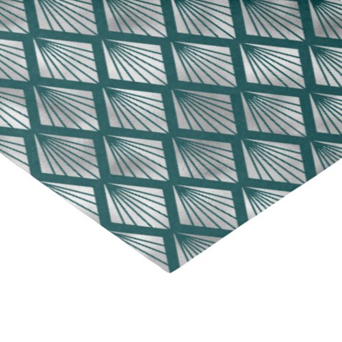 Modern Silver Teal Elegant Art Deco Tissue Paper