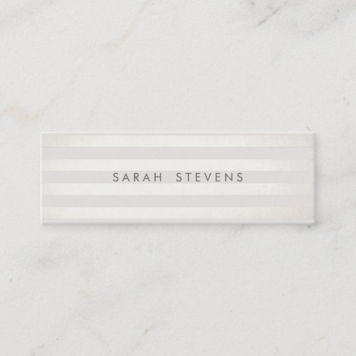 Modern Silver Thin Off White Striped Salon Spa Business Card Templates