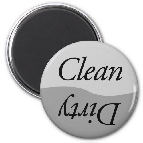 Modern Silver Titanium look Clean or Dirty Dishes Magnet