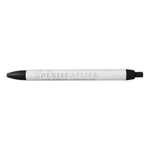 Modern Silver Vein Marble Black Ink Pen