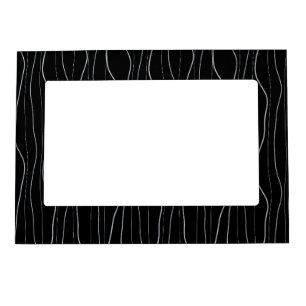 Modern Silver Wavy Lines Pattern Magnetic Frame