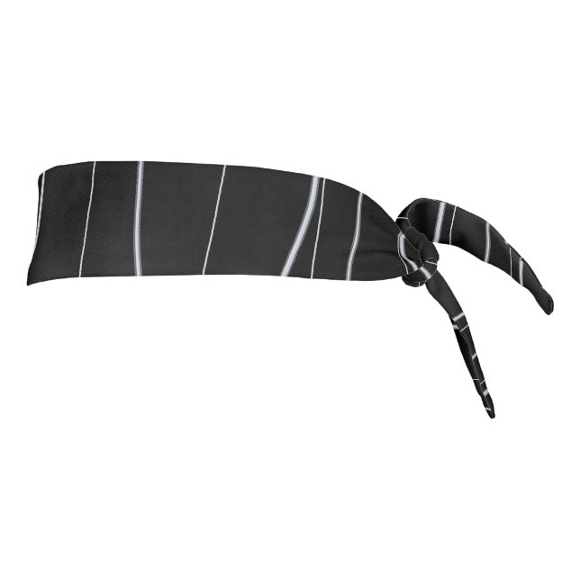 Modern Silver Wavy Lines Pattern Tie Headband (Rotate 90)